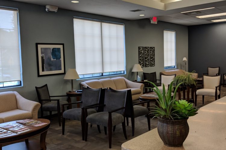 Reception and lobby at Cole White Dental in Fayetteville, AR